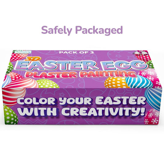 ArtCreativity 3D Easter Egg Painting Kit - Easter Craft Kit Includes Molds, Paint, Brushes for Kids & Adults - Ceramic Plaster Painting Kit - DIY Gifts for Spring - Basket Stuffers