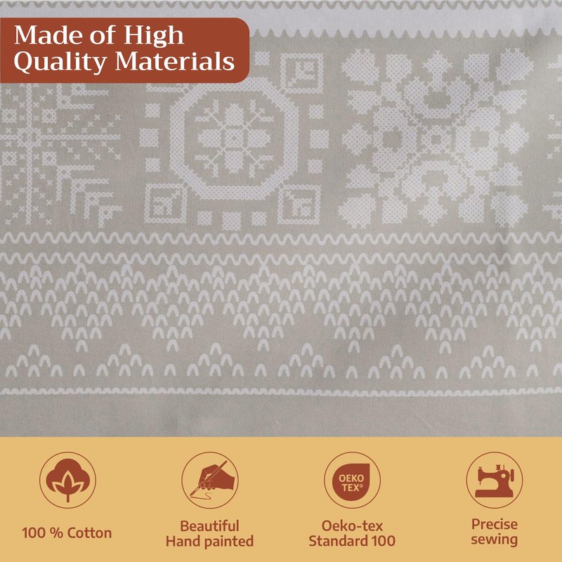 Maison d' Hermine Table Cloth Rectangle Table 100% Cotton 60 x 90 Inches Fall Tablecloth Reusable Everyday Use for Thanksgiving Christmas Decorations Dining Farmhouse Party (Cozy Christmas)