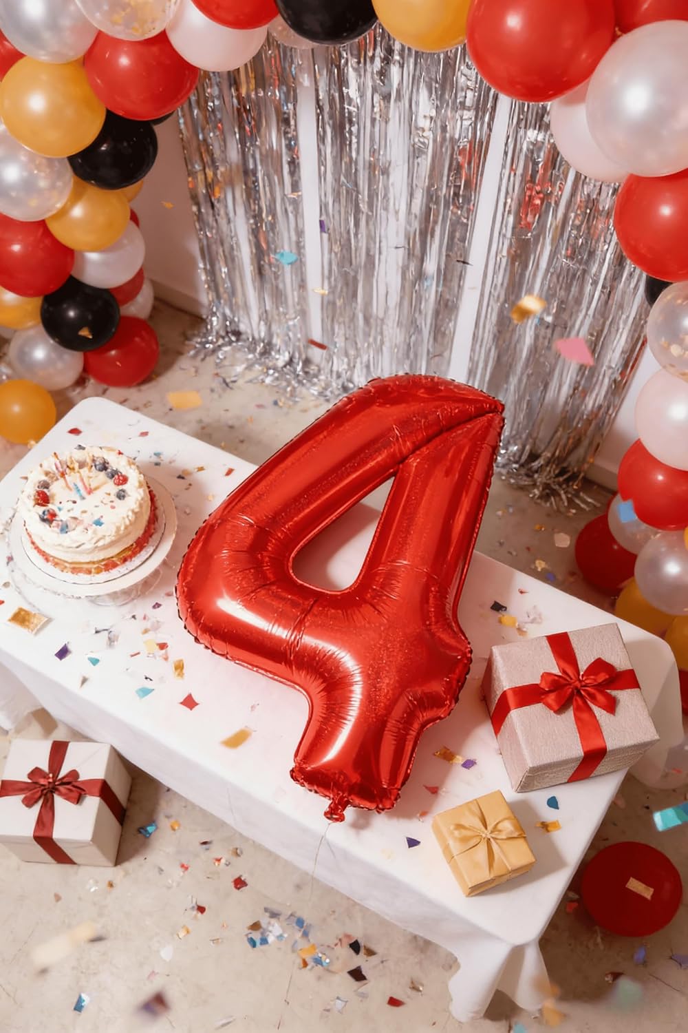 Laser Red Number 3 Balloon - 40 Inch Birthday Decoration for Kids & Women’s Parties