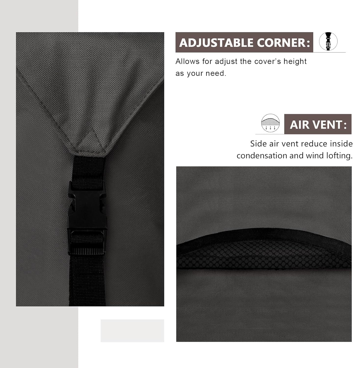 ULTCOVER Heavy Duty Square Patio Table and Chair Cover - Waterproof 62 Inch, Black Canvas Protection