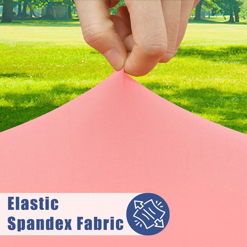 Moosfor Round Spandex Tablecloth, Elastic Fitted Waterproof Tablecloths for 31"-35" Tables, Stretch Washable Picnic Table Cover for Camping, Dining, Indoor and Outdoor,Coral Red