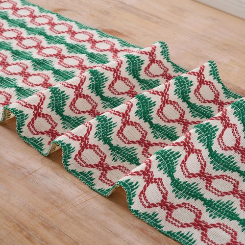 Fancy Homi Christmas Boho Cotton Polyester Table Runner 72 Inches Long, Farmhouse Macrame Table Runners with Tassels for Home Party Bohemian Rustic Bridal Shower Kitchen Dining Decor 12x72 Inches