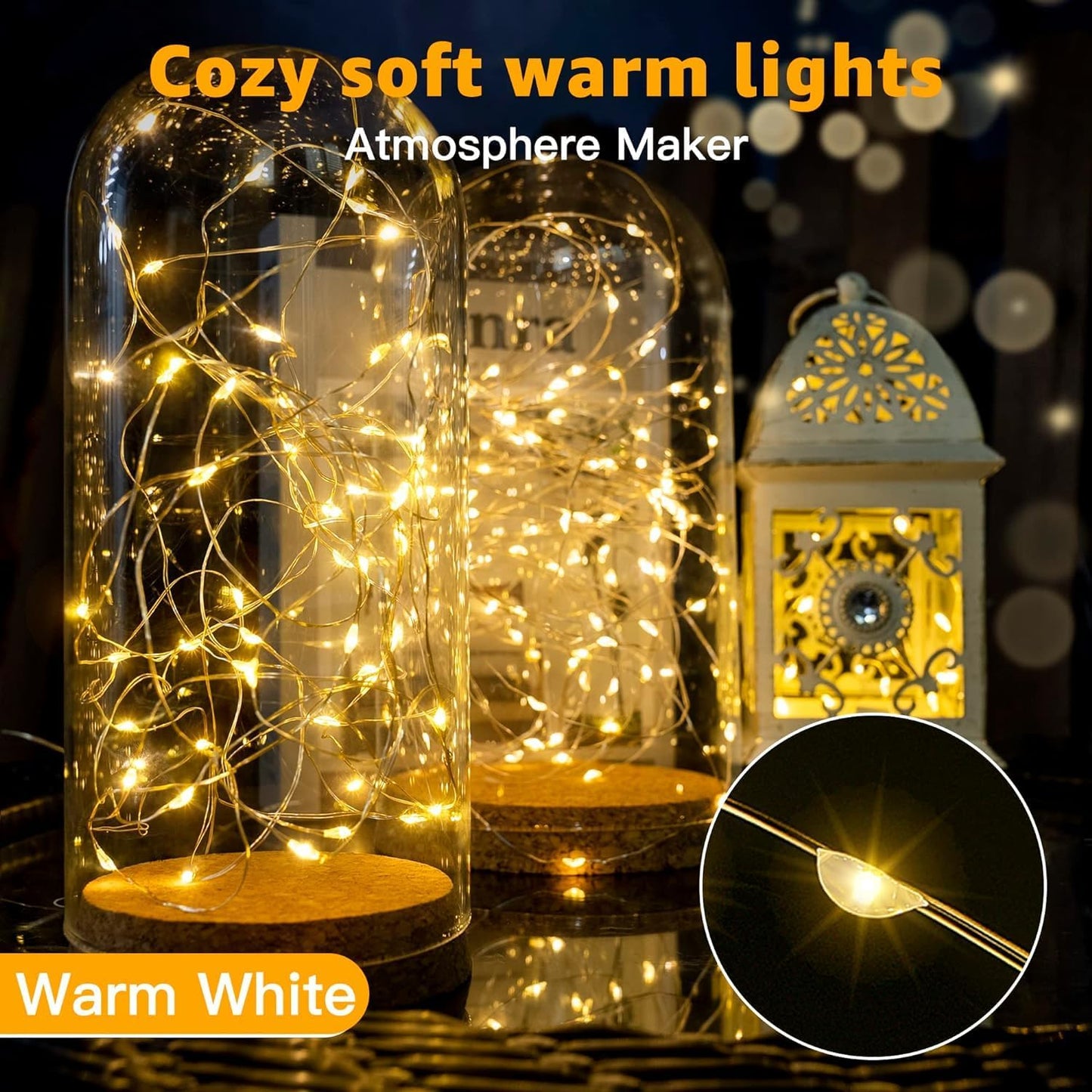 Skiennix 12 Pack Fairy Lights - Battery Operated 7ft 20 LED Mini String Lights | Warm White Twinkle Lights for Weddings & Parties