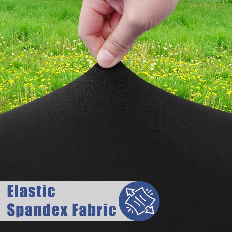 Moosfor Round Spandex Tablecloth, Elastic Fitted Waterproof Tablecloths for 36"-44" Tables, Stretch Washable Picnic Table Cover for Camping, Dining, Indoor and Outdoor, Black