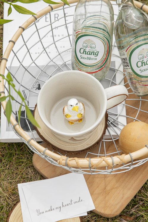 DIHOclub Eagle Coffee Cup Ceramic 3D Wild Animal Inside Mug,Cute Cartoon Handmade Figurine Mugs,Holiday and Birthday Gift for Coffee Milk Tea Lovers,12 OZ(Grey Eagle)
