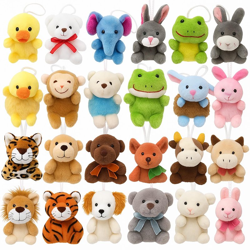 Yaliuliu Mini Stuffed Animals Bulk – 24 Pack Tiny Plushies Keychain for Kids, Small Animal Plush Toys for Classroom Rewards, Birthday Party Favors, Claw Machine, Easter, Halloween & Christmas