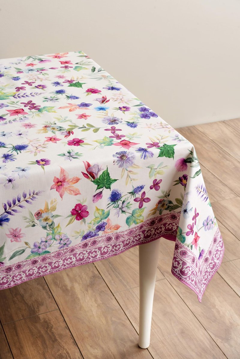 Maison d' Hermine Table Cloth Rectangle Table 100% Cotton 70 x 108 Inches Tablecloth Reusable Decorative for Dining Kitchen Room Farmhouse Home Gifts for Mothers Day Spring Summer - Chardon
