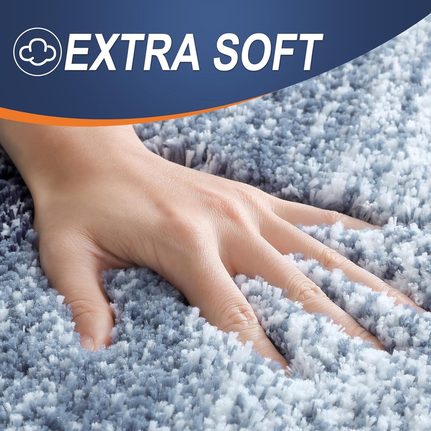 OLANLY Bath Rugs Mat - Extra Soft Microfiber, Quick Dry & Washable - 24x16, Airy Blue Color