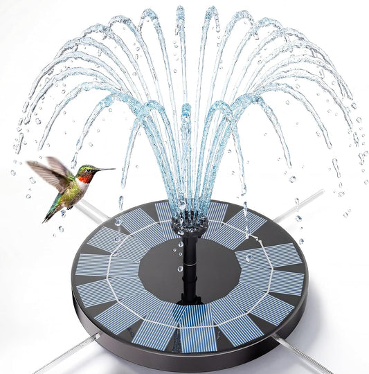 AISITIN Solar Bird Bath Fountain Pump - 2.5W Solar Powered Water Pump with 6 Nozzles | Ideal for Garden, Pond, Pool, and Aquarium