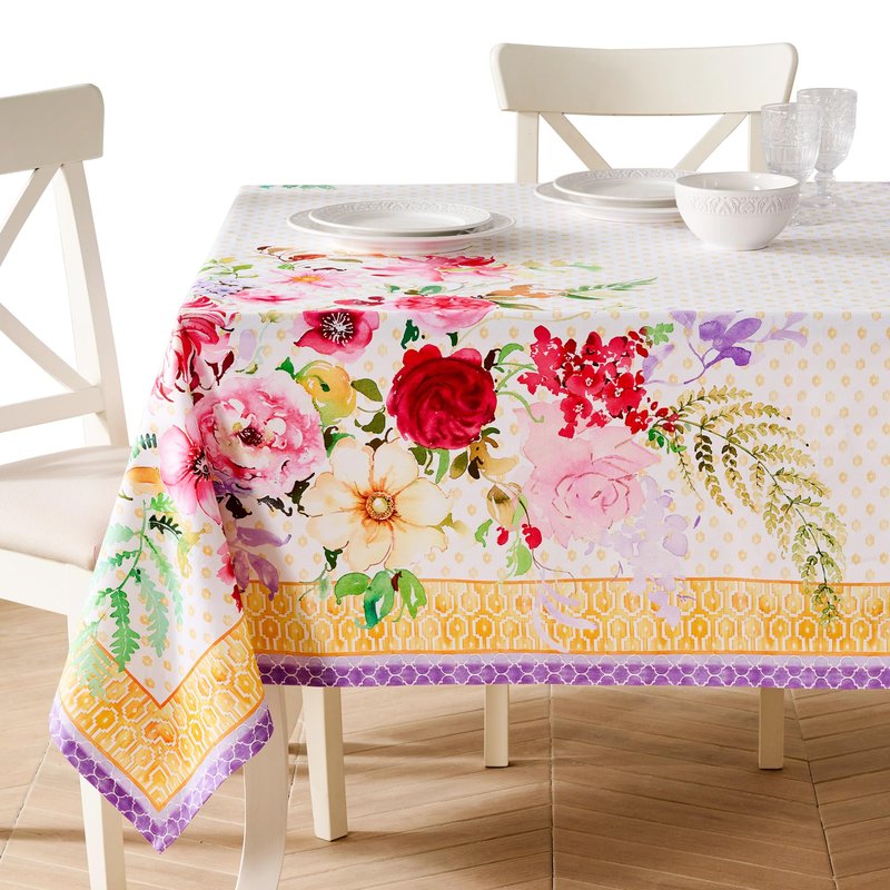 Maison d' Hermine Premium Table Cloth Rectangle Table 100% Combed Cotton 108 x 70 Inches Tablecloth Reusable Decorative for Dining Room, Farmhouse, Home, Party, Festive & Wedding - Summer Joy