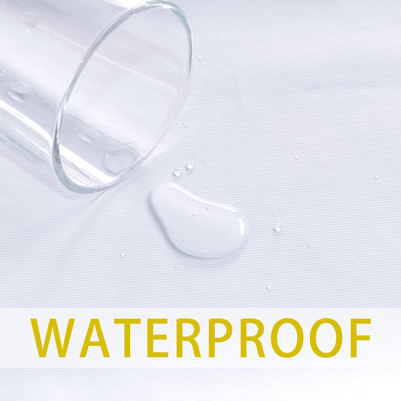 sancua 100% Waterproof Rectangle PVC Tablecloth - 60 x 60 Inch - Oil Proof Spill Proof Vinyl Table Cloth, Wipe Clean Table Cover for Dining Tables, Buffet Parties and Camping, White