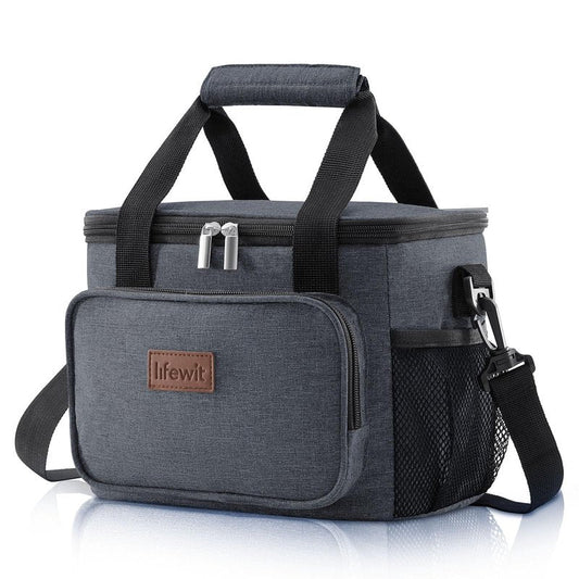 Lifewit Medium Lunch Bag, Insulated Lunch Box, Soft Cooler Cooling Tote for Adult Men Women, Dark Gray 12-Can (9L)