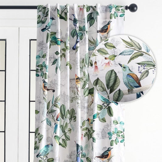 Maison d' Hermine Curtains for Living Room 100% Cotton 84 inch Length One Panel Light Filtering Curtains for Windows with Rod and Loop Pockets Gifts for Mothers Day (Solstice - Ecru, 50" W x 84" L)