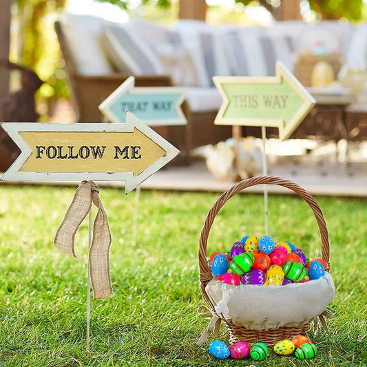 Lushiquea Plastic Easter Eggs Empty, 36 PCS Plastic Easter Eggs Fillable Bulk, Printed Bright Colorful Easter Eggs Decorations for Easter Eggs Hunt Party Favors Easter Basket Stuffers
