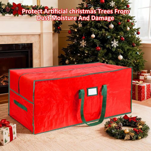 HABGP 9 ft Christmas Tree Storage Bag - Waterproof & Sturdy with Strong Handles, Red