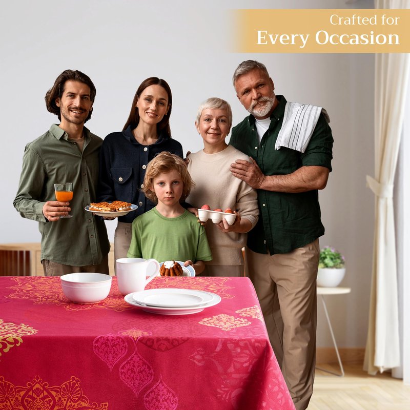 Maison d' Hermine Table Cloth Square Table 100% Cotton 54 x 54 Inches Fall Tablecloth Reusable Everyday Use for Thanksgiving Christmas Decorations Dining Farmhouse Party (Versailles)