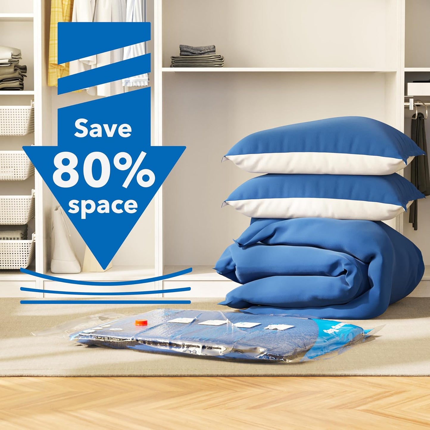 MEIQIHOME Vacuum Storage Bags - Jumbo Space Saver Sealer Bags for Clothing & Bedding | 12 Pack