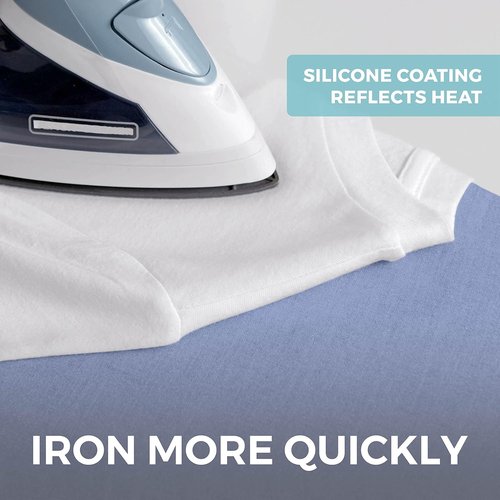 Home Genie Ironing Board Cover - Extra Thick Padding & Scorch Resistant Silicone | 15x54 Full Size, Blue