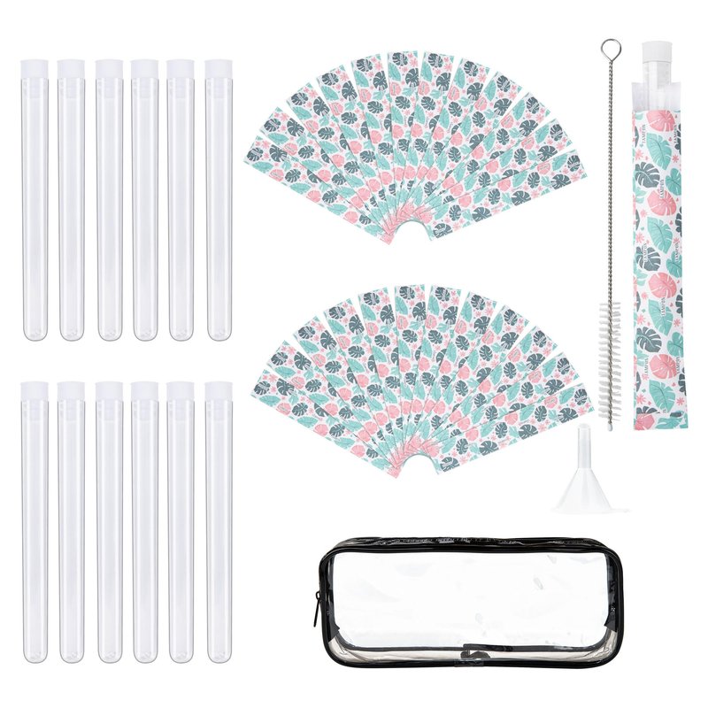 39 PCS Tampon Tube for Women, Plastic Tube for Juice with Funnel and Spout for Cruise Concert Sports Events - Green