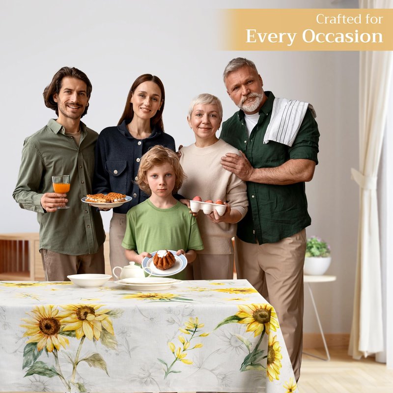 Maison d' Hermine Table Cloth Rectangle Table 100% Cotton 60 x 108 Inches Tablecloth Reusable Decorative for Dining Kitchen Room Farmhouse Home Gifts for Mothers Day Spring Summer - Candice