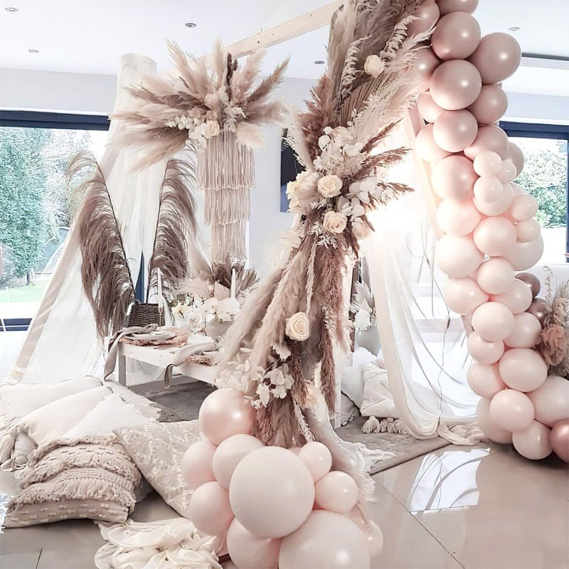 PartyWoo Beige Balloons 101pcs 12 Inch Boho Cream Ivory Neutral White Latex Balloons for Graduation Wedding Anniversary Engagement Bridal Shower Baby Shower Birthday Party Decorations White-F60