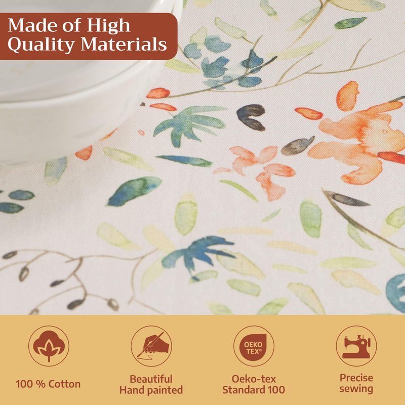 Maison d' Hermine Table Cloth Rectangle Table 100% Cotton 60 x 90 Inches Tablecloth Reusable Decorative for Dining Kitchen Room Farmhouse Home Gifts for Mothers Day Spring Summer - Colmar