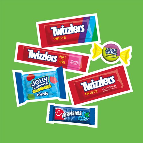 JOLLY RANCHER, TWIZZLERS, and AIRHEADS Assorted Fruit Flavored, Easter Candy Bulk Bag, Easter Basket Fillers, 42.84 oz (135 Pieces)