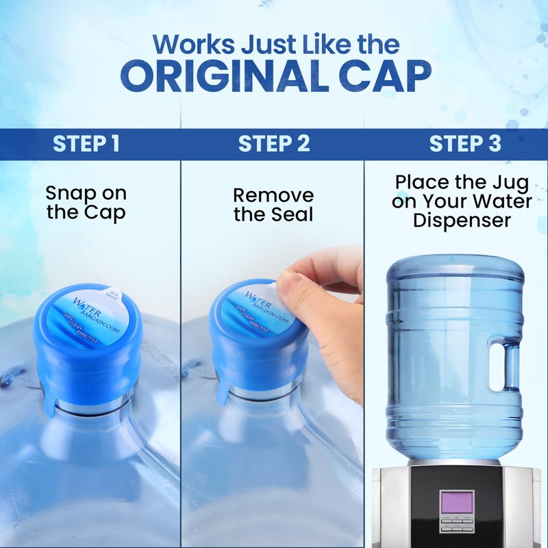 [10 Pack] USA Made 3 & 5 Gallon Water Bottle Caps - Spill Proof 5 Gallon Water Jug Cap fits 2, 3, 5, 6 Gallon Water Jugs - 5 Gallon Water Jug Lid - Lids for 5 Gallon Jug Cap, 3 Gallon Water Jug Cap