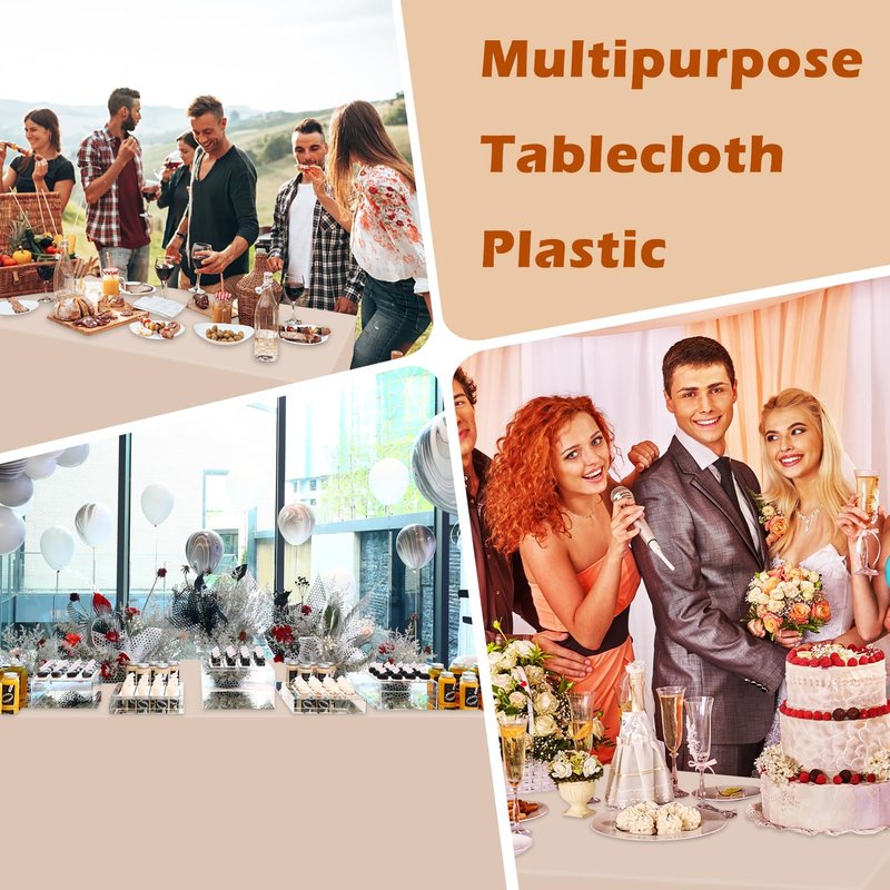 Kongdaoth 40 Pack Red Plastic Tablecloth Disposable Tablecloths 54"x 108" Rectangle Plastic Table Cover Disposable Table Cloth for Party