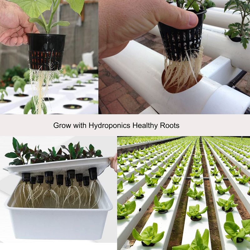 ORIMERC 2 inch Net Cups Pots 30 Pack with 30 feet Self Watering Wick & 30 Plant Labels for Hydroponics Aquaponics Planter Indoor Outdoor Growing Baskets Slotted Mesh UV Resistant & BPA Free