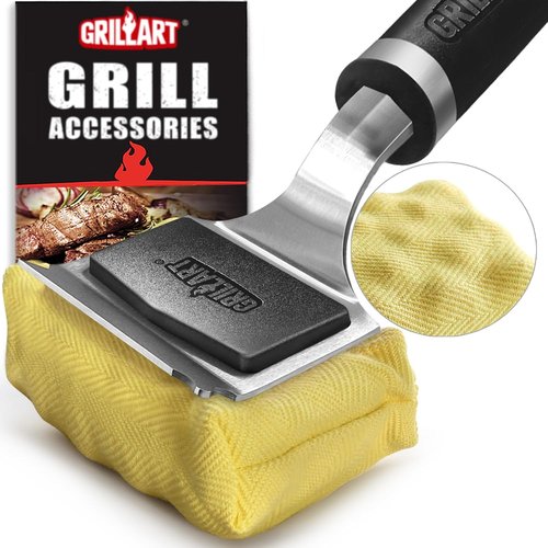 GRILLART Grill Brush - Bristle-Free Steam Cleaning Tool with Replaceable Head - 17” Long Handle for All Grate Types | Ideal BBQ Accessory for Men & Dads