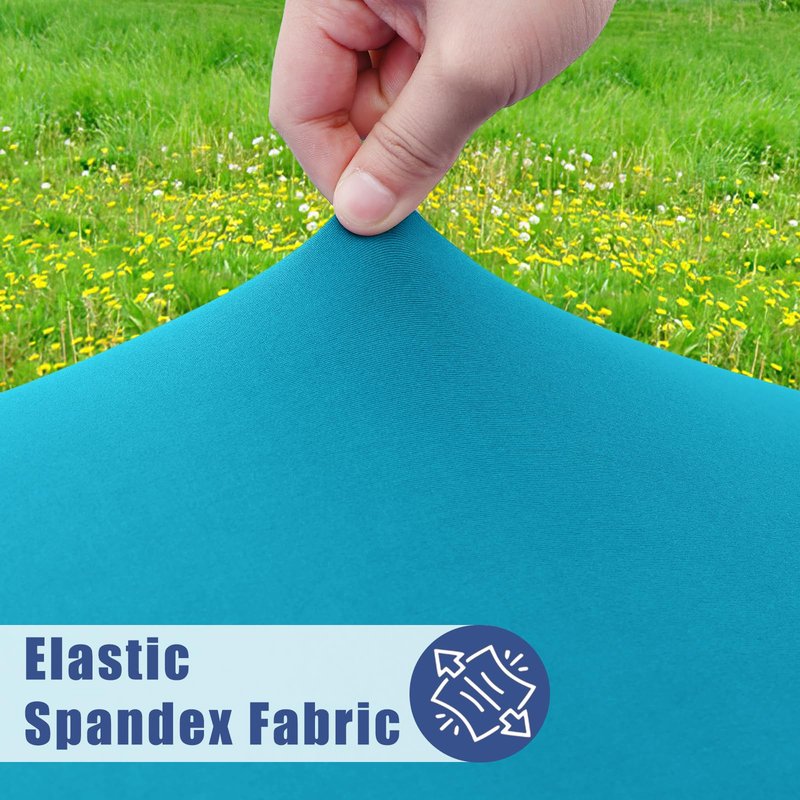 Moosfor Round Spandex Tablecloth, Elastic Fitted Waterproof Tablecloths for 25"-30" Tables, Stretch Washable Picnic Table Cover for Camping, Dining, Indoor and Outdoor, Turquoise