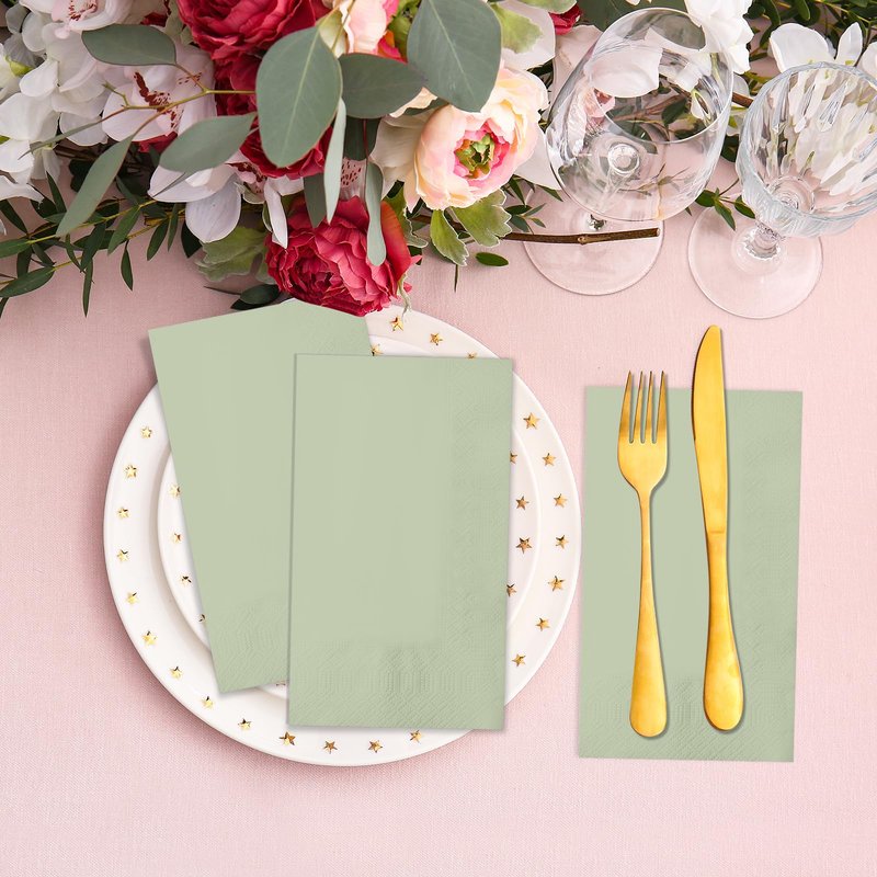 Sage Green Tablecloth and Napkins Set