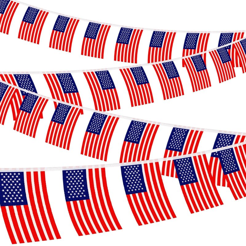 NOVWANG American Flag Banner - 100PCS USA Flag Banners for Independence Day, Patriotic Events, Sports, Bars Decorations
