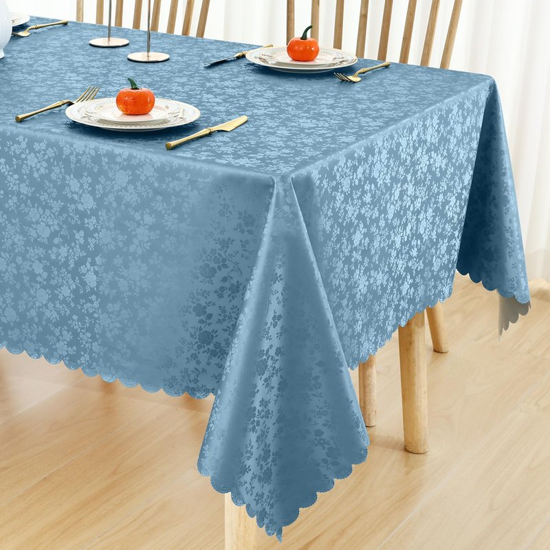 Smiry Square Table Cloth, Waterproof Heavy Duty Vinyl Tablecloths, Wipeable Washable Table Cover for Kitchen and Dining Room (Stone Blue, 54" X 54")