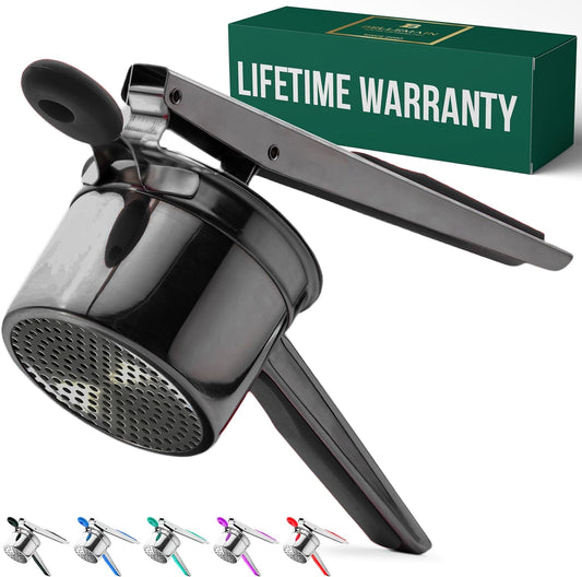 Bellemain 15 oz Black Potato Ricer - Heavy-Duty Stainless Steel Masher for Perfect Mashed Potatoes