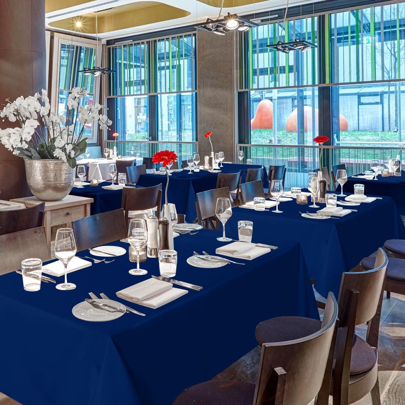 sancua Navy Blue Tablecloths for 6 Foot Rectangle Tables, 8 Pack - Washable Polyester Fabric Table Cloth for Wedding Party, Birthday, Banquet Reception, 54x108 Inch