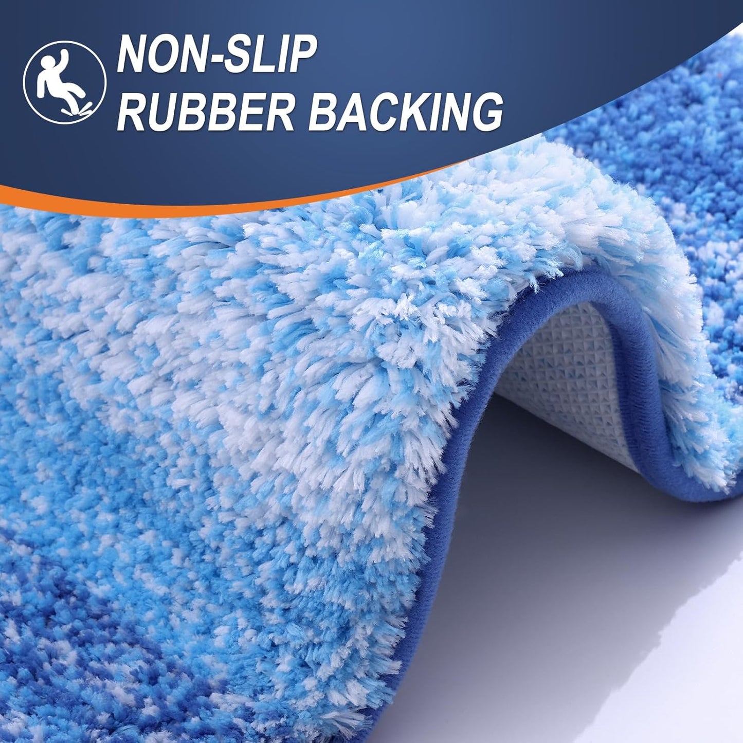 OLANLY Bathroom Rugs - Extra Soft Microfiber Mat with Rubber Backing | Quick Dry, Washable, 36x24, Light Royal Blue