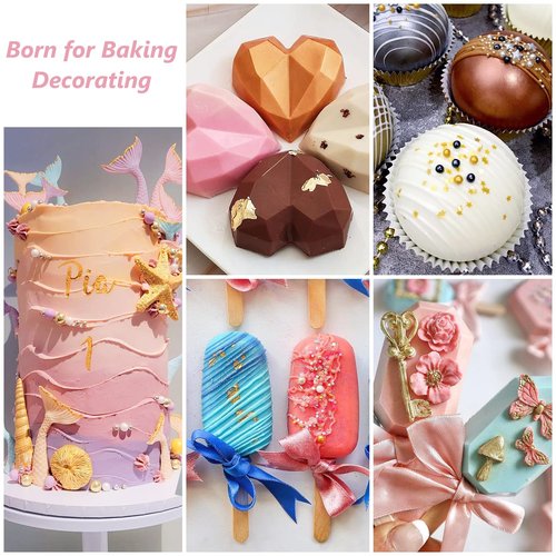 Edible Luster Dust Rose Gold10 Grams, Food Grade Cake Luster Dust Tasteless Dessert Dusting Powders for Baking Cherrysea Food Coloring Powder for Cupcakes, Cake Pops,Fondant,Chocolate, Candy
