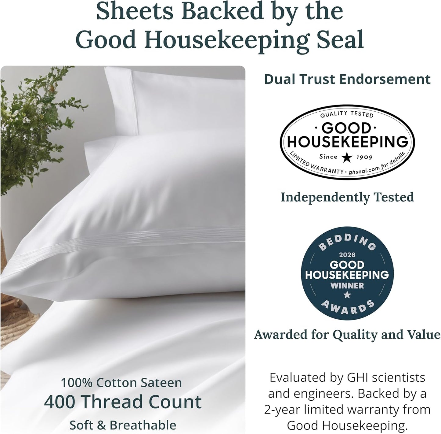 California Design Den King Size Sheet Set - Soft 400 Thread Count 100% Cotton, Deep Pocket | Grey, 6-Pc with 4 Pillowcases