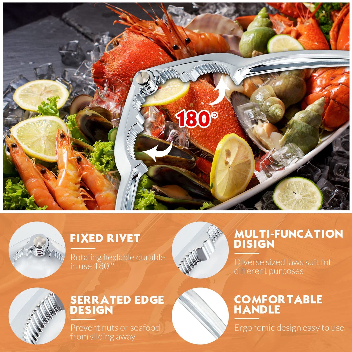 Zhehao 30 Pack Nut Crackers Tool Bulk Crab Crackers and Tools Heavy Duty Crab Leg Claw Crackers Opener Tool for Nuts Shellfish Seafood Home Restaurant Kitchen Crumbled Tools (Silver)