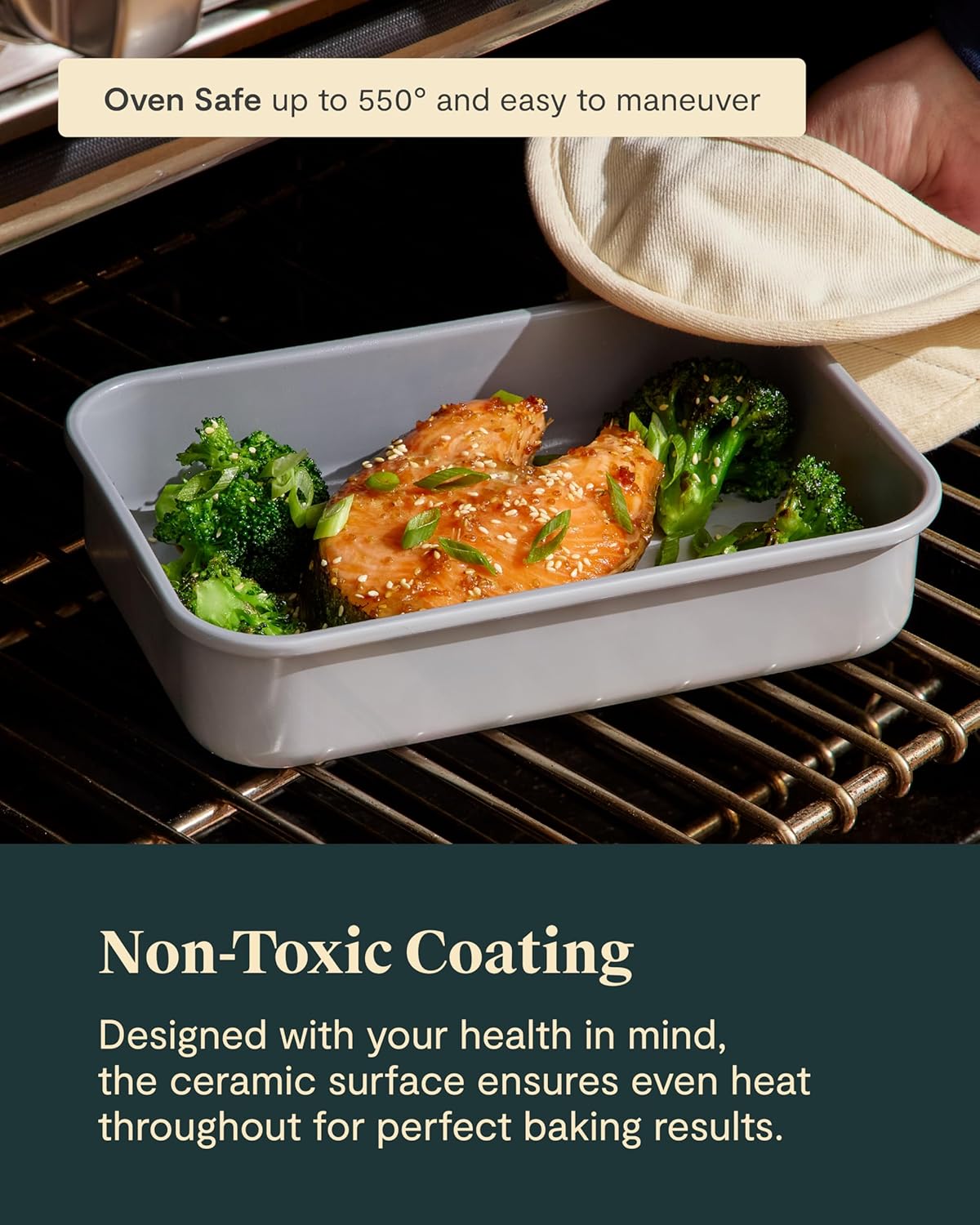 Caraway Nonstick Baking Pan Set - 2x 9" x 6.5" & 1x 9" x 13" - Non-Toxic, PTFE & PFOA Free - Durable Aluminized Steel Core - White