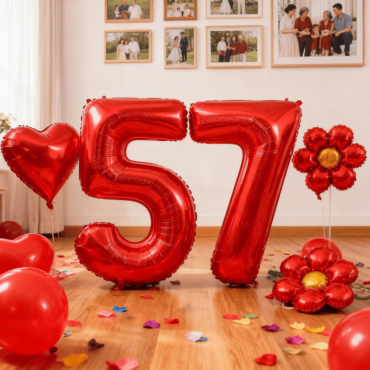 Laser Red Number 3 Balloon - 40 Inch Birthday Decoration for Kids & Women’s Parties