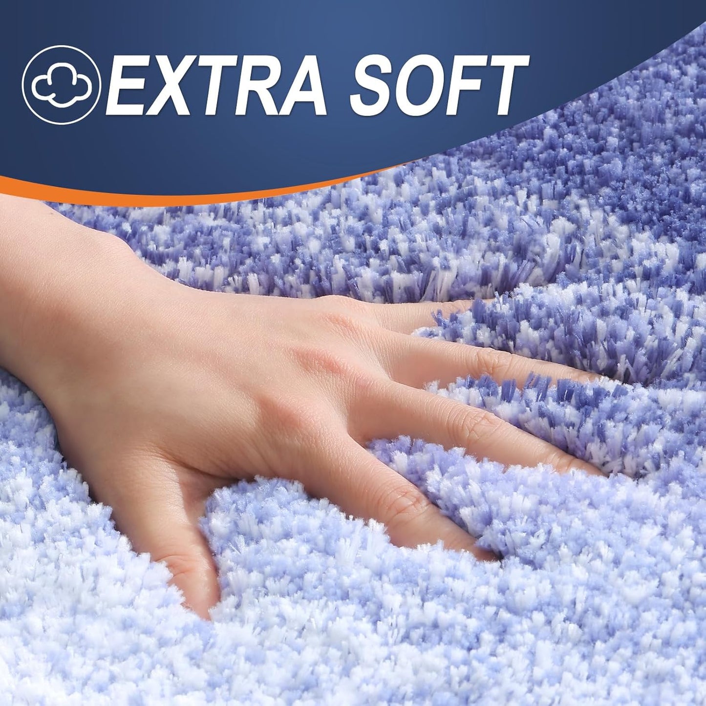 OLANLY Large Bathroom Rugs - Extra Soft Microfiber Mat 40x24 | Quick Dry, Machine Washable, Blue-Violet