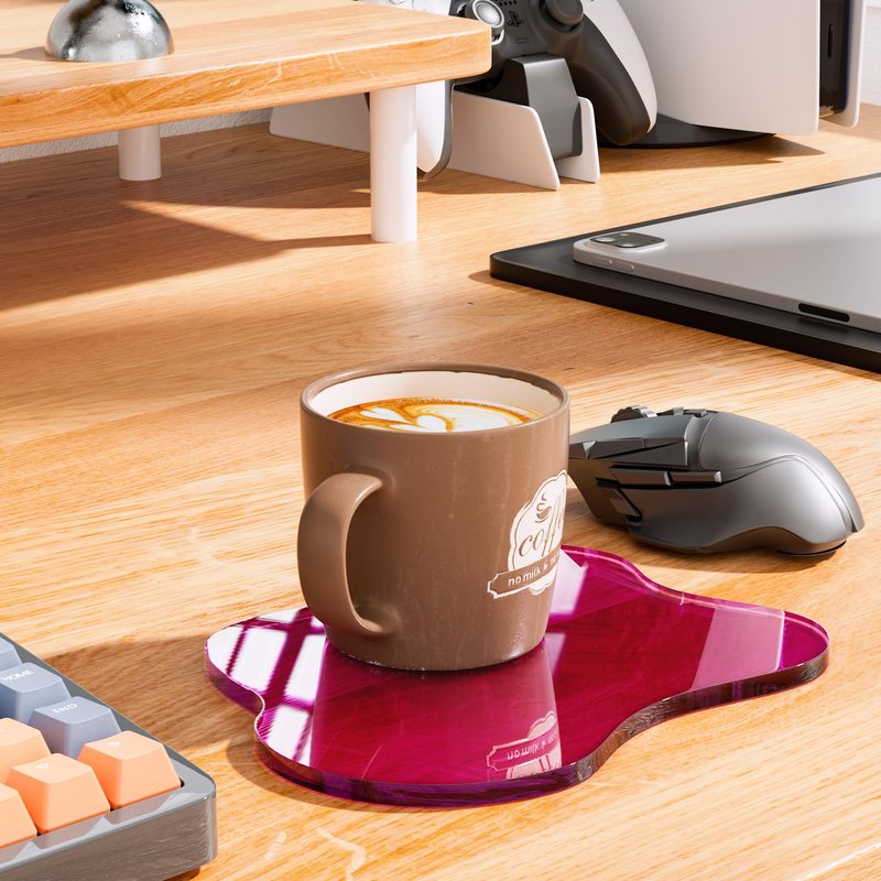 Leadiy Acrylic Coaster for Desk, Clear Bar Drink Coaster, Clear Cloud Shape Coffee Cup Coaster, Perfect for Tabletop Protection and Accessories Display.