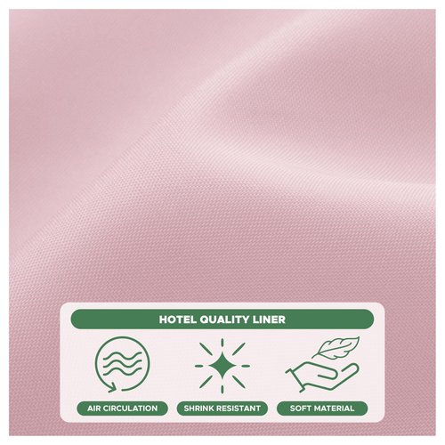 Biscaynebay Hotel Quality Fabric Shower Curtain Liners 72 Inch by 72 Inch, Pink Water Resistant Bathroom Curtains, Rust Resistant Grommets & Weighted Bottom Machine Washable