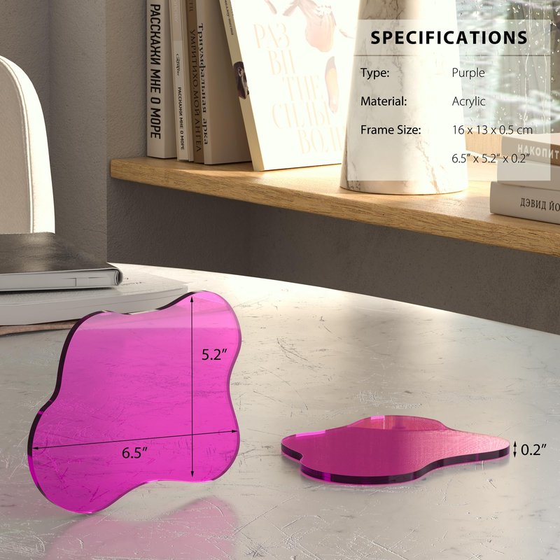 Leadiy Acrylic Coaster for Desk, Clear Bar Drink Coaster, Clear Cloud Shape Coffee Cup Coaster, Perfect for Tabletop Protection and Accessories Display.