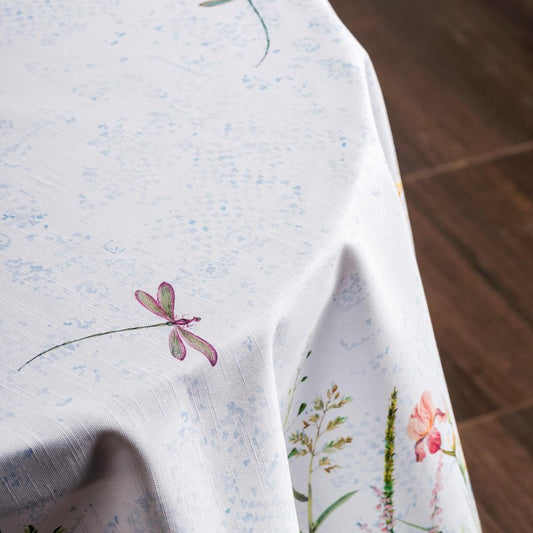 Maison d' Hermine Table Cloth Round Table 100% Cotton 69 Round Inches Tablecloth Reusable Decorative for Dining Kitchen Room Farmhouse Home Gifts for Mothers Day Spring Summer - Fleurs De Mai
