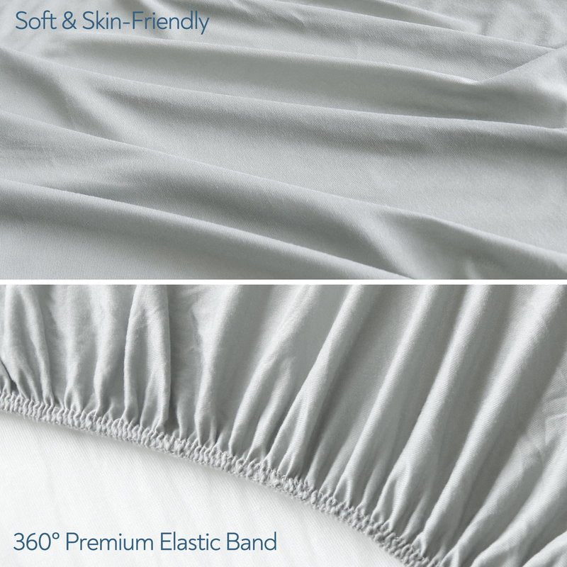 Stretchy Crib Sheets for Boys Girls, 2 Pack - Fitted Crib Sheets Neutral for Standard Crib and Toddler Bed Mattress 52" x 28", Soft and Breathable, Grey