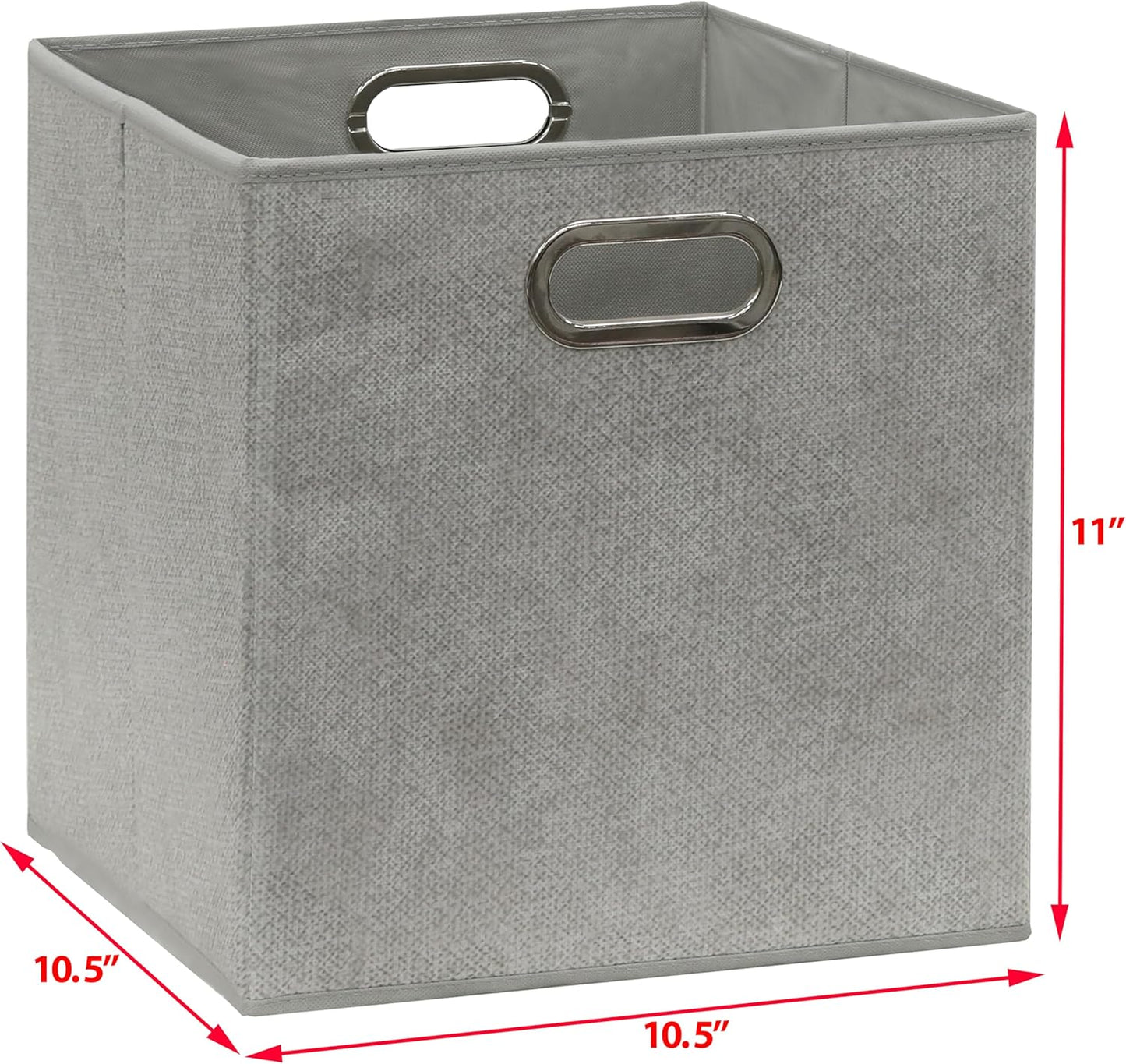 Simple Houseware 11-Inch Collapsible Fabric Cube Storage Bins - Gray, Printed Design, 6 Pack